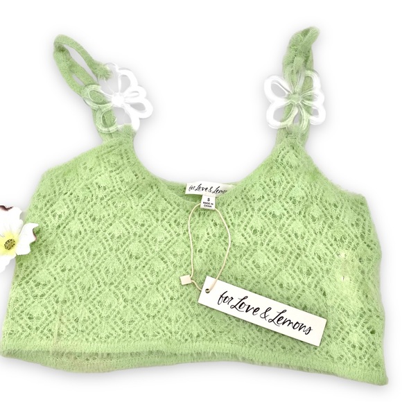 NWT For Love & Lemons Mirabel Crochet Bra Top, S - Picture 6 of 13
